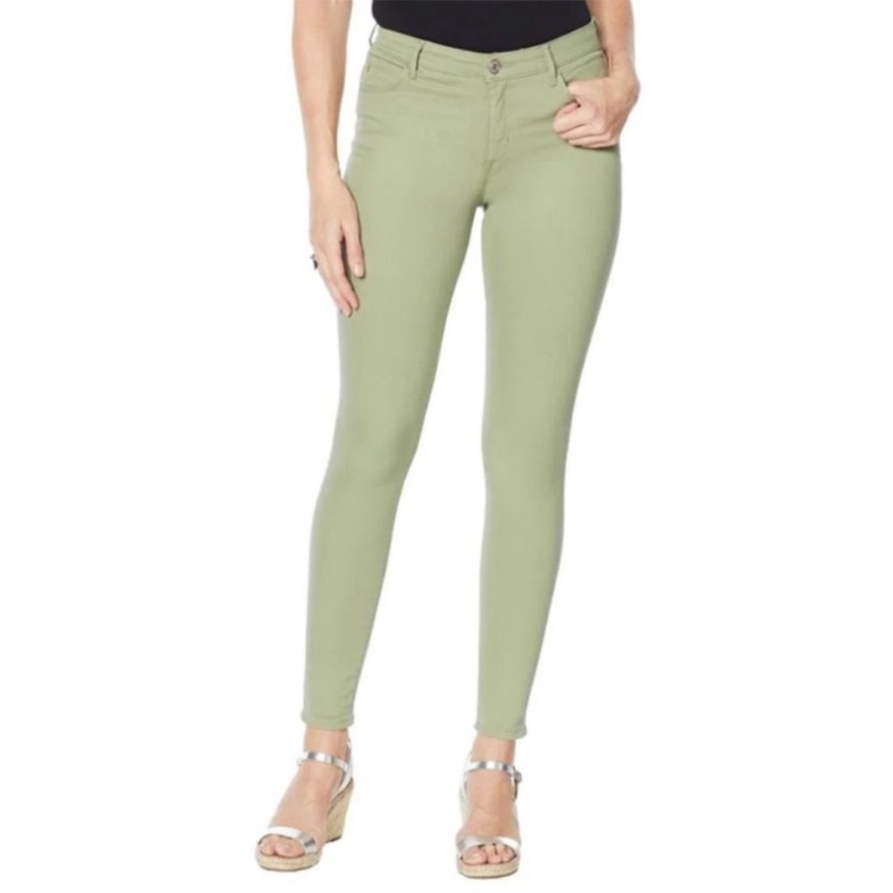 New! Skinnygirl Fit Solution Skinny Mid-rise Jeans Army Sage Green Slim Fit